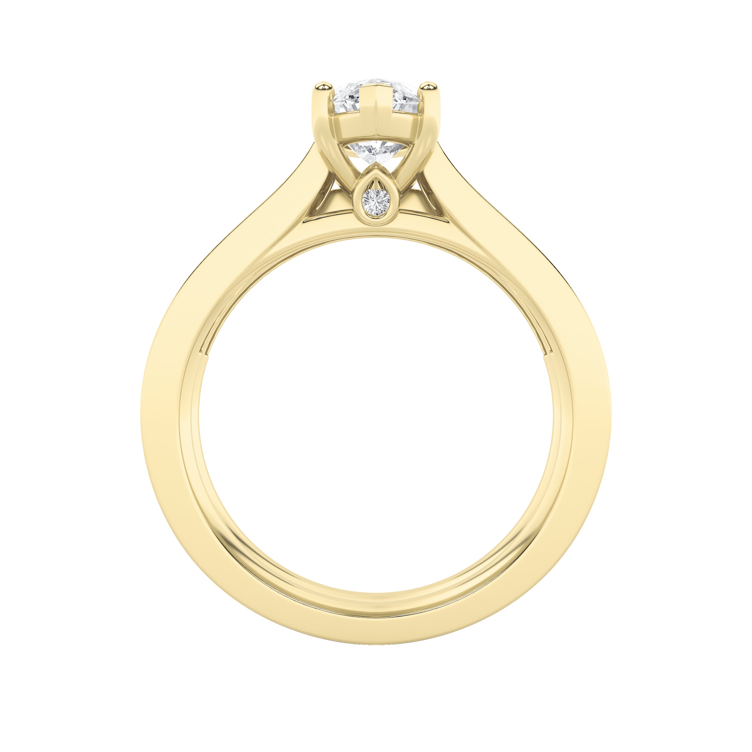 2CTW Marquise Shaped Lab Grown Diamond (F/VS) Channel Set Bridal Engagement Ring in 14K Gold
