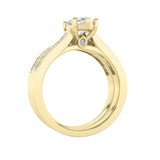 2CTW Marquise Shaped Lab Grown Diamond (F/VS) Channel Set Bridal Engagement Ring in 14K Gold