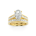 2CTW Oval Shaped Lab Grown Diamond (G/VS) Channel Set Bridal Engagement Ring in 10K Gold