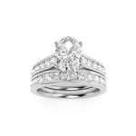 2CTW Oval Shaped Lab Grown Diamond (F/VS) Channel Set Bridal Engagement Ring in 14K Gold