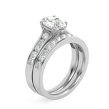 2CTW Oval Shaped Lab Grown Diamond (F/VS) Channel Set Bridal Engagement Ring in 14K Gold