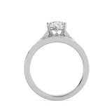 2CTW Oval Shaped Lab Grown Diamond (F/VS) Channel Set Bridal Engagement Ring in 14K Gold