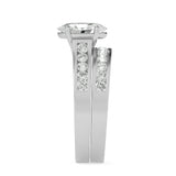 2CTW Oval Shaped Lab Grown Diamond (F/VS) Channel Set Bridal Engagement Ring in 14K Gold