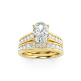 2CTW Oval Shaped Lab Grown Diamond (F/VS) Channel Set Bridal Engagement Ring in 14K Gold