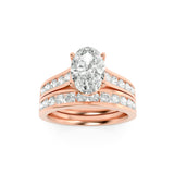 2CTW Oval Shaped Lab Grown Diamond (F/VS) Channel Set Bridal Engagement Ring in 14K Gold