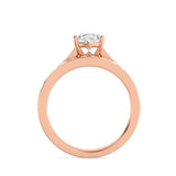 2CTW Oval Shaped Lab Grown Diamond (F/VS) Channel Set Bridal Engagement Ring in 14K Gold