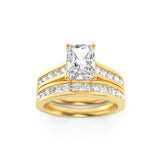 2CTW Radiant Shaped Lab Grown Diamond (G/VS) Channel Set Bridal Engagement Ring in 10K Gold