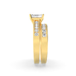2CTW Radiant Shaped Lab Grown Diamond (F/VS) Channel Set Bridal Engagement Ring in 14K Gold