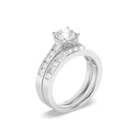2CTW Round Shaped Lab Grown Diamond (F/VS) Channel Set Bridal Engagement Ring in 14K Gold