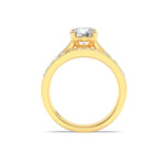 2CTW Round Shaped Lab Grown Diamond (F/VS) Channel Set Bridal Engagement Ring in 14K Gold