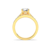 2CTW Round Shaped Lab Grown Diamond (F/VS) Channel Set Bridal Engagement Ring in 14K Gold