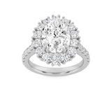 4CTW Oval Shaped Lab Grown Diamond (F/VS) Bold Classic Engagement Ring in 14K Gold