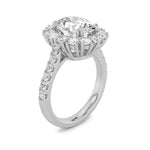 4CTW Oval Shaped Lab Grown Diamond (F/VS) Bold Classic Engagement Ring in 14K Gold