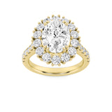 4CTW Oval Shaped Lab Grown Diamond (F/VS) Bold Classic Engagement Ring in 14K Gold