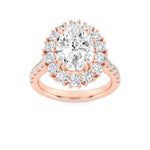 4CTW Oval Shaped Lab Grown Diamond (F/VS) Bold Classic Engagement Ring in 14K Gold