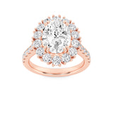 4CTW Oval Shaped Lab Grown Diamond (F/VS) Bold Classic Engagement Ring in 14K Gold
