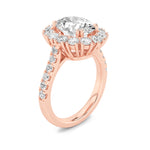 4CTW Oval Shaped Lab Grown Diamond (F/VS) Bold Classic Engagement Ring in 14K Gold