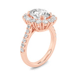 4CTW Oval Shaped Lab Grown Diamond (F/VS) Bold Classic Engagement Ring in 14K Gold