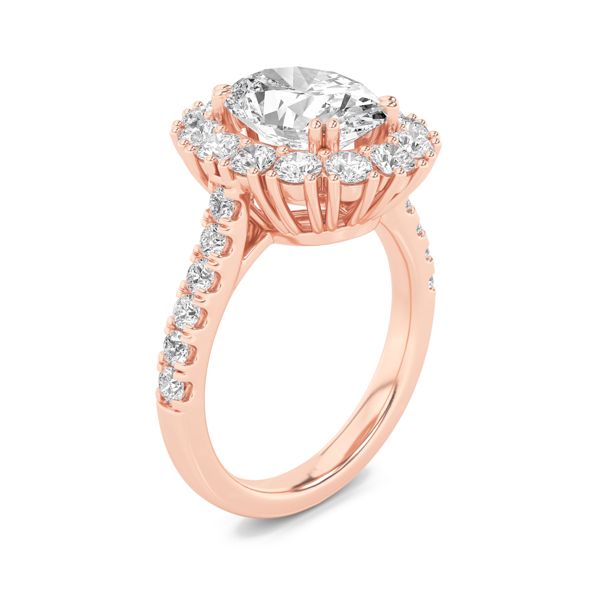 4CTW Oval Shaped Lab Grown Diamond (F/VS) Bold Classic Engagement Ring in 14K Gold