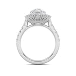 4CTW Pear Shaped Lab Grown Diamond (F/VS) Bold Classic Engagement Ring in 14K Gold