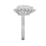 4CTW Pear Shaped Lab Grown Diamond (F/VS) Bold Classic Engagement Ring in 14K Gold