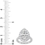 4CTW Pear Shaped Lab Grown Diamond (G/VS) Bold Classic Engagement Ring in 14K Gold