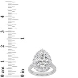 4CTW Pear Shaped Lab Grown Diamond (G/VS) Bold Classic Engagement Ring in 14K Gold