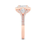 3CTW Oval Shaped Lab Grown Diamond (F/VS) Three Stone Bold Accented Engagement Ring in 14K Gold
