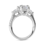 3CTW Emerald Shaped Lab Grown Diamond (G/VS) Ring in 14K White Gold