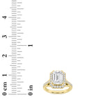3CTW Emerald Shaped Lab Grown Diamond (F/VS) Halo Accented Engagement Ring in 14K Gold