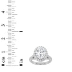 3CTW Oval Shaped Lab Grown Diamond (F/VS) Halo Accented Engagement Ring in 14K Gold