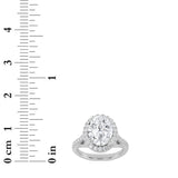 3CTW Oval Shaped Lab Grown Diamond (F/VS) Halo Accented Engagement Ring in 14K Gold