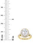 3CTW Oval Shaped Lab Grown Diamond (F/VS) Halo Accented Engagement Ring in 14K Gold