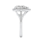 3CTW Pear Shaped Lab Grown Diamond (F/VS) Halo Accented Engagement Ring in 14K Gold