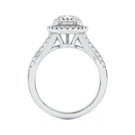 3CTW Pear Shaped Lab Grown Diamond (F/VVS) Halo Accented Engagement Ring in 14K Gold