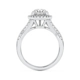3CTW Pear Shaped Lab Grown Diamond (F/VVS) Halo Accented Engagement Ring in 14K Gold
