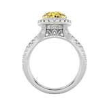 4CTW Oval Shaped Lab Grown Diamond (F/VS) Split Shank Halo Engagement Ring in 14K Gold
