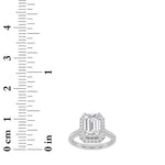 2.5CTW Emerald Shaped Lab Grown Diamond (F/VS) Halo Accented Engagement Ring in 14K Gold