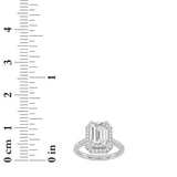 2.5CTW Emerald Shaped Lab Grown Diamond (F/VS) Halo Accented Engagement Ring in 14K Gold