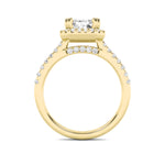 3CTW Emerald Shaped Lab Grown Diamond (F/VS) Classic Halo Accented Engagement Ring in 14K Gold