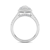 3CTW Pear Shaped Lab Grown Diamond (F/VS) Classic Halo Accented Engagement Ring in 14K Gold