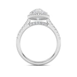 3CTW Pear Shaped Lab Grown Diamond (F/VVS) Classic Halo Accented Engagement Ring in 14K Gold