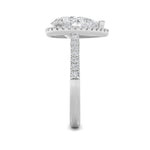 3CTW Pear Shaped Lab Grown Diamond (F/VVS) Classic Halo Accented Engagement Ring in 14K Gold