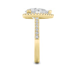 3CTW Pear Shaped Lab Grown Diamond (F/VS) Classic Halo Accented Engagement Ring in 14K Gold