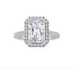 3CTW Radiant Shaped Lab Grown Diamond (F/VS) Classic Halo Accented Engagement Ring in 14K Gold