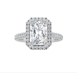 3CTW Radiant Shaped Lab Grown Diamond (F/VS) Classic Halo Accented Engagement Ring in 14K Gold