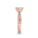1.75CTW Elongated Cushion Shaped Lab Grown Diamond (F/VS) Three Row Micro Pave Engagement Ring in 14K Gold