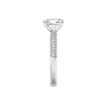 1.5CTW Oval Shaped Lab Grown Diamond (F/VS) Three Row Micro Pave Engagement Ring in 14K Gold