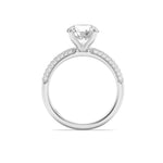 2.5CTW Round Shaped Lab Grown Diamond (F/VS) Three Row Micro Pave Engagement Ring in 14K Gold