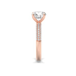 2.5CTW Round Shaped Lab Grown Diamond (F/VS) Three Row Micro Pave Engagement Ring in 14K Gold